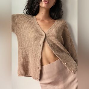 Aritzia front to back alpaca mohair blend cardigan